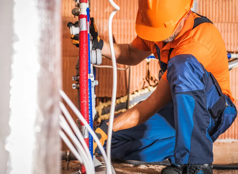Plumber at work